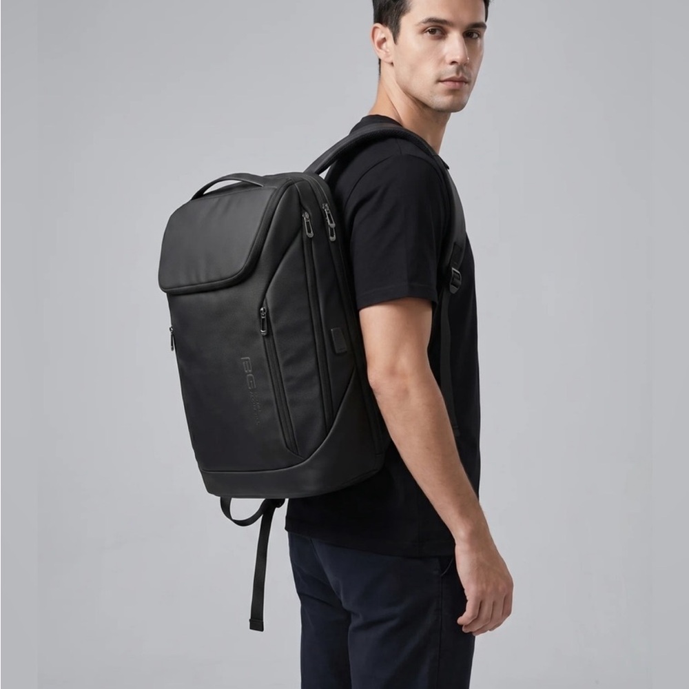 BANGE Waterproof Business Travel Backpack Black Laptop Carry-On Bag